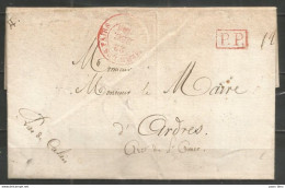 France - LAC De PARIS Du 22/12/36 à ARDRES - Cachet CHAMBRE DES PAIRS + P.P. - 1801-1848: Vorläufer XIX