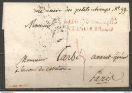 France - LSC De PARIS Du 29/1/1833 Bau DE POSTES CHAMBRE DES DEPUTES + Verso DEP 5-H - 1801-1848: Précurseurs XIX