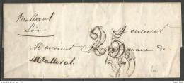 France - LAC Non Affranchie Du 23/10/1851 De St Etienne à Malleval + Cachet "25" Et Pélussin Au Verso - 1849-1876: Classic Period