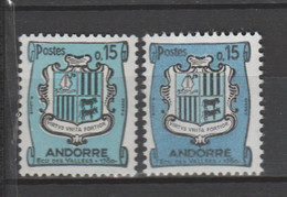 ANDORRA C. FRANCÉS SELLOS DISTINTO COLOR  (S.8) - Usados