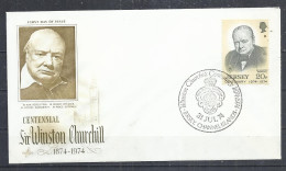 JERSEY 1974 - W. CHURCHILL CENTENNIAL -  FDC - Sir Winston Churchill