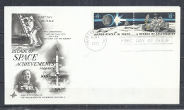 USA 1971 - A DECADE OF ACHIEVEMENT -  SE-TENANT - FDC - America Del Nord