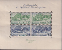 POLAND 1938 Stagecoach  Fi Blok 5B Mint Never Hinged Gum Disturbed - Nuevos