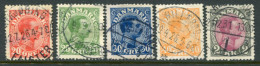 DENMARK 1925-26 King Christian X Definitives Used .  Michel 146-50 - Gebraucht