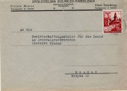 POLAND GENERAL GOVERNMENT 1941 LETTER SENT FROM TARNOBRZEG TO KRAKÓW - General Government