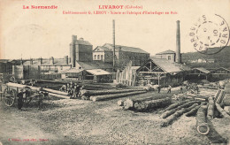 Livarot * établissement G. LEROY , Scierie Et Fabrique D'emballage En Bois * Usine Industrie * Cpa Pub Publicité - Livarot