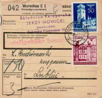 POLAND GENERAL GOVERNMENT 1941 PRINT PER PACKAGE SENT FROM WARSZAWA TO LUBLIN - General Government