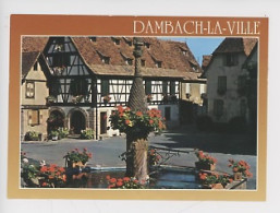 Dambach La Ville : Fontaine Fleurie (cp Vierge N°675190 Cigogne) - Dambach-la-ville