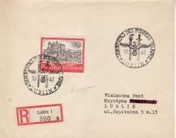 POLAND GENERAL GOVERNMENT 1941 R - LETTER SENT FROM LUBLIN - Gouvernement Général