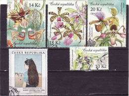 Czech Republic 2012, Mi 729-732, Sc 3546a-d Set Of 4 Orchids, + Painting Kamil Lhotak, Used - Gebraucht