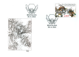 Slovakia - 2023 - Nature Protection - Bees - FDC (first Day Cover) - FDC