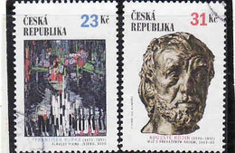 Czech Republic 2002, Art, František Kupka, Auguste Rodin, Used.I Will Complete Your Wantlist Of Czech Or Slovak Stamps - Gebraucht