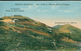 Soultz Grand Ballon Storckenkopf Drapeau CPA 68 Haut Rhin Vosges Auberge Hôtel Restaurant Panorama Chapelle - Soultz