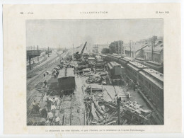 Amiens - Gare, Déblaiement Des Voies Obstruées, Déraillement Du Train Paris - Boulogne, 12 Aout 1925 - L'Illustration - Chemin De Fer