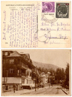 ROMANIA : 1952 - STABILIZAREA MONETARA / MONETARY STABILIZATION - POSTCARD MAILED With OVERPRINTED STAMPS - RRR (am195) - Covers & Documents