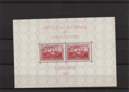 Luxembourg - Bloc MNH** 1937 - Dudelange  - Exposition Nationale De Timbres Poste - Blocs & Feuillets