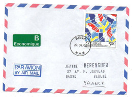 Suède-1994-Lettre KISTA Pour VEDENE-84 (France).Economique..timbre Suède-France Seul Sur Lettre...Beau Cachet  KISTA - Cartas & Documentos