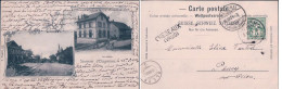 Etagnières VD, Chemin De Fer, Collège + Cachet Linéaire "CHESEAUX VAUD" Et Cachet "Lausanne- Bercher" (15.8.1904) - Bercher