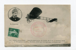 !!! MEETING GRANDE QUINZAINE DE PARIS 8 AU 17/10/1909, CPA DE PORT AVIATION AVEC CACHET SPECIAL PRIVE TYPE V - Meetings