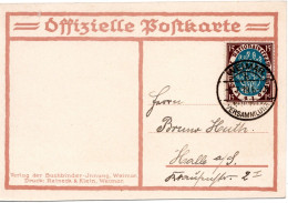 59391 - Deutsches Reich - 1919 - 15Pfg Nationalversammlung EF A AnsKte SoStpl WEIMAR - NATIONALVERSAMMLUNG -> Halle - Cartas & Documentos