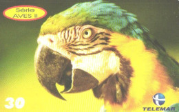 Brazil:Brasil:Used Phonecard, Telemar, 30 Units, Bird, Parrot, Ara Ararauna, 2001 - Papegaaien & Parkieten