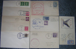 USA Etats Unis Lot De 9 Enveloppes  Sujet Divers U.S.S. -  Entre 1936 Et 1959  - Oblitérés - Sobres De Eventos