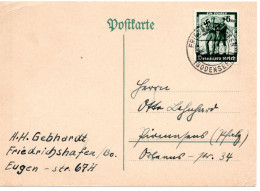 59399 - Deutsches Reich - 1938 - 6Pfg Volksabstimmung EF A Kte FRIEDRICHSHAFEN -> Pirmasens - Lettres & Documents