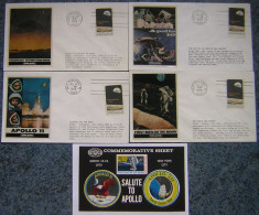 USA Etats Unis Lot De 4 Enveloppes Programme APOLLO 10 Et 11 Plus Une Vignette Neuve Gommée **  - Oblitérés - Schmuck-FDC