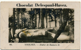 Publicité : Chocolat Delespaul-Havez (Marcq-en-Baroeul), N° 66, Sakkara (Egypte), Statue De Ramsès II, 2 Scans - Chocolade