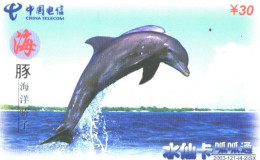 China:Used Phonecard, China Telecom, 30 Y, Jumping Dolphin - Dolphins