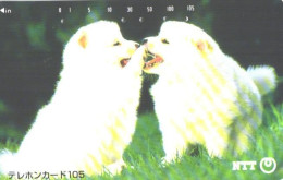 Japan:Used Phonecard, NTT, 105 Units, Dogs, Puppies - Dogs