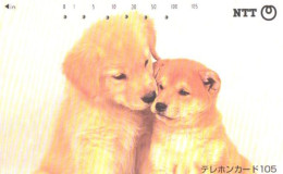 Japan:Used Phonecard, NTT, 105 Units, Dogs, Puppies - Honden