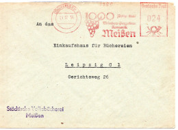 59415 - DDR - 1951 - 24Pfg AbsFreistpl MEISSEN - 1000JAEHRIGE STADT WEINBAU ... -> Leipzig - Vini E Alcolici
