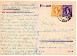 59419 - Bizone - 1946 - 6Pfg GAKte AM-Post M ZusFrankatur STEIN -> SBZ - Sonstige & Ohne Zuordnung