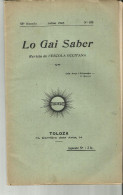 2 Livre  Lo Gai Saber  Revista De L Escola Occitana 1933 - Languedoc-Roussillon