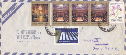 COLUMBUS THEATRE, CROSSWALK, FLOWERS, STAMPS ON COVER, 1986, ARGENTINA - Storia Postale