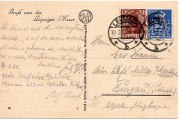 59445 - Deutsches Reich - 1922 - 120Pfg Arbeiter MiF A AnsKte LEUTZSCH -> Burgau - Covers & Documents