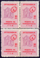 YUGOSLAVIA - JUGOSLAVIA - SOLIDARITY - Chalky  PAPER Bl.of 4x - **MNH - 1986 - Postage Due