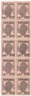 Revenue Stamp `Mihai I` 1940s - 1000 Lei X10 - Fiscale Zegels