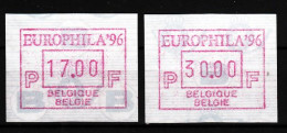 Belgie ATM Mi 32  Europhila 96  Postfris Div. (2 Verschillende Waarden) - 1980-99