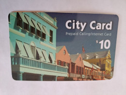 BERMUDA  $10,-  LOGIC   BERMUDA    CITY CARD / DIFFERENT BACKSIDE LOGO/ LONG   /    PREPAID CARD  Fine USED  **14797** - Bermudas