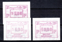 Belgie ATM Mi 31 Bruphila 95  Postfris Div. (3 Verschillende Waarden) - 1980-1999
