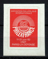 Errinophilie - Philexfrance 89 , La Vignette " Annonce " Rouge , YV 23A N** - Esposizioni Filateliche