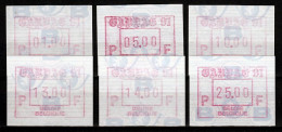 Belgie ATM Mi 26 Gandea 91  Postfris Div. (6 Verschillende Waarden) - 1980-99