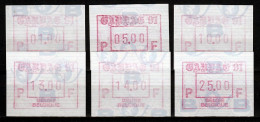 Belgie ATM Mi 26 Gandea 91  Postfris Div. (6 Verschillende Waarden) - 1980-1999
