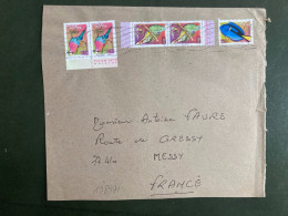 LETTRE Pour La FRANCE TP POISSON 5c + OISEAU R10 X2 + OISEAU R2 X2 OBL.MEC.25 6 03 - Covers & Documents