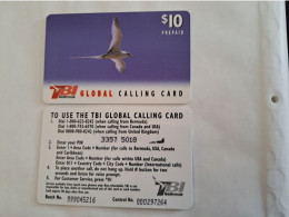 BERMUDA  $10,-  BERMUDA  TB1 GLOBAL  BIRD  SEAGUL / LONG  SERIAL NR /      PREPAID CARD  Fine USED  **14805** - Bermuda