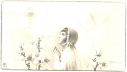 Delcampe - Faire Part - Image Religieuse : Holly Card : Communion Solennelle : ADELE FONZE : église De Vierset-Barse  Belgique 1939 - Communion