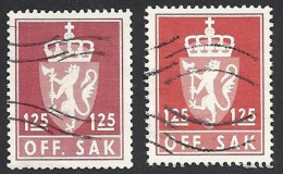 Norwegen Dienstm. 1975, Mi.-Nr. 99 A+b, Gestempelt - Dienstzegels