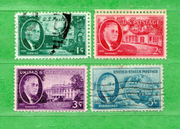 (Us2) USA °- 1945-46 - ROOSEVELT-  Yvert .482 à 485 - USED. - Oblitérés